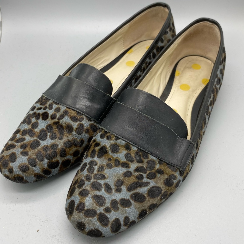 Boden Blue/Black/Tan Leopard Print Flats EU 42